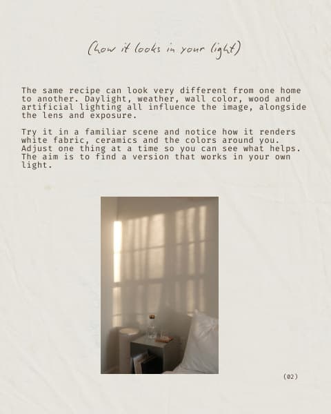 The Visual Edit, how it looks in your light page